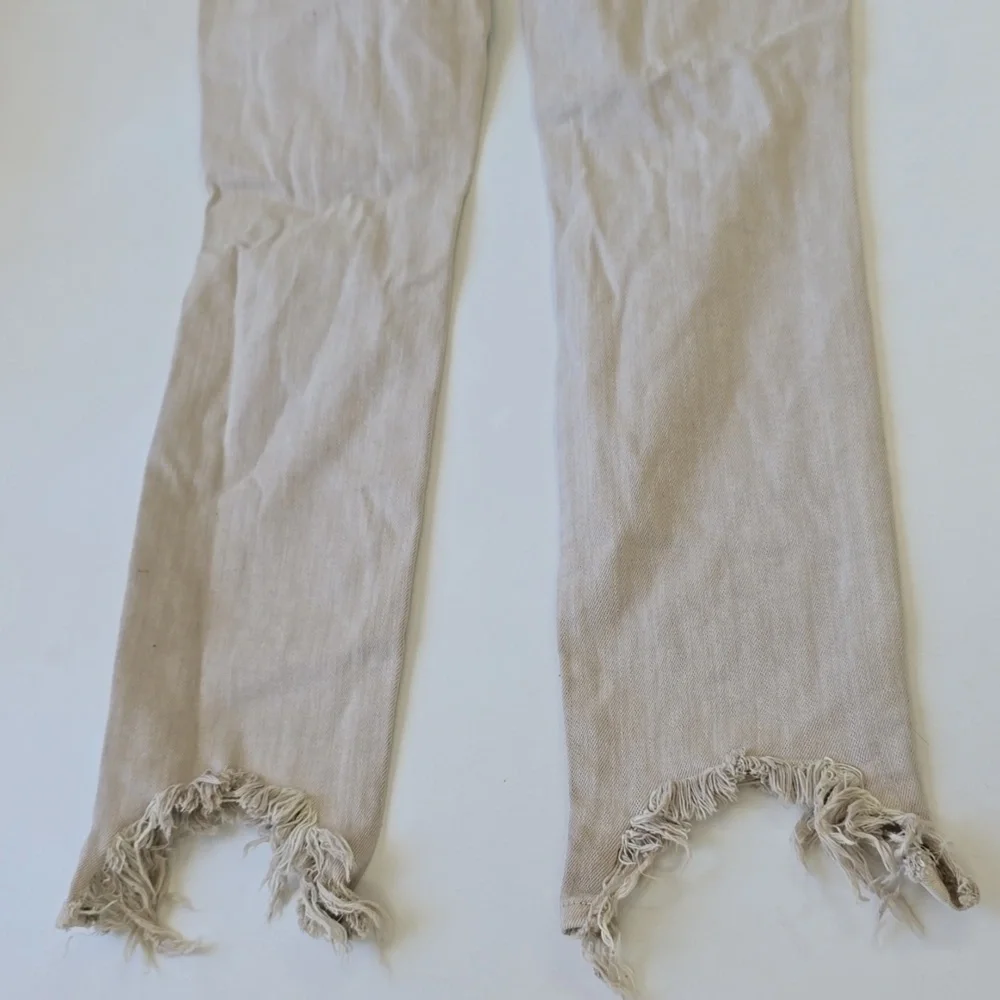 L’Agence High Line Skinny Jeans High Rise Biscuit Destruct